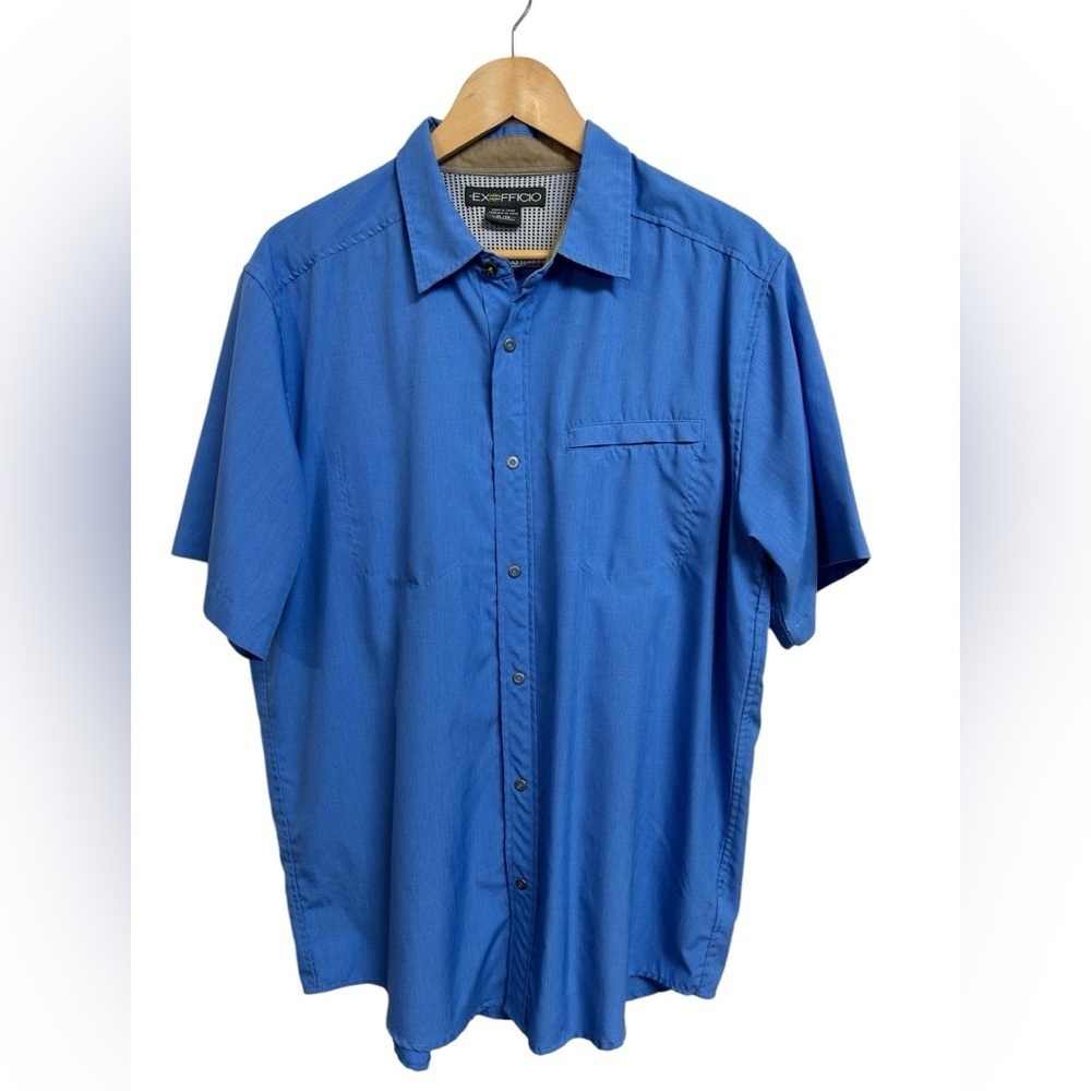 Exofficio Fishing Shirt Men’s  Blue Vented Quick Dry Size XL